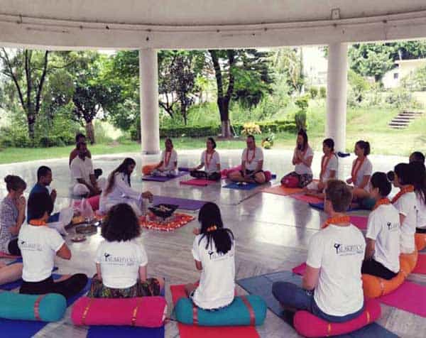 spiritual hawan before Yoga Teacher Training course